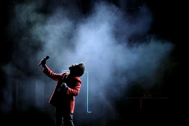 The Weeknd performing during the Pepsi Super Bowl LV Halftime Show (Photo: Kevin C. Cox/Getty Images)