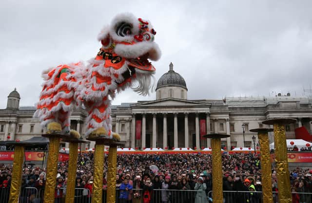 Chinatown and Trafalgar Square in London are usually at the centre of the UK’s Chinese New Year celebrations (image: AFP/Getty Images)
