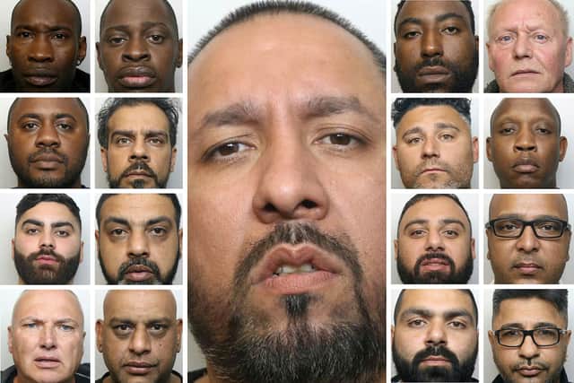 The gang led by Paldip Mahngar (centre) have been jailed for a total of 167 years