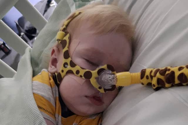 A one-year-old tot with a fatal illness qualified for a £2m wonder drug with just days to spare (Picture: Natalie Greenhall / SWNS)