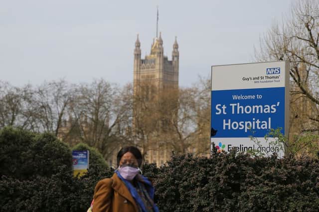 Boris Johnson was held in intensive care at St Thomas’ Hospital in London in April 2020 after testing positive for Covid-19 (Photo: ISABEL INFANTES/AFP via Getty Images)