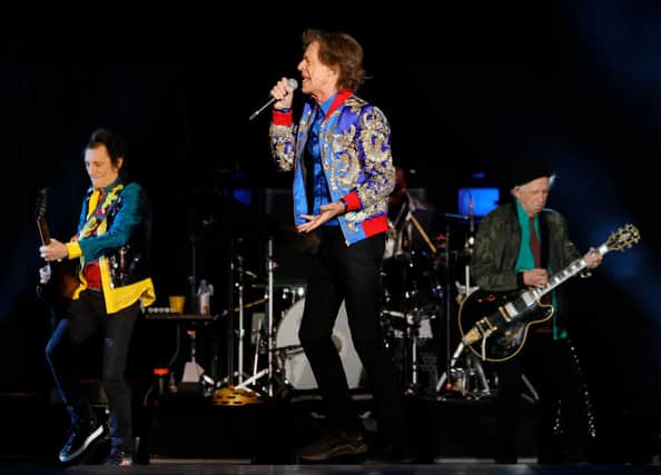 Guitarist Ronnie Wood, singer Mick Jagger and guitarist Keith Richards of The Rolling Stones perform during a stop of the band’s No Filter tour  (Photo: Ethan Miller/Getty Images)
