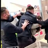 The brawl took place inside a Tesco superstore in Birmingham (Photo: Birmz Is Grime / SWNS) 