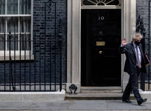 Prime minister Boris Johnson leaves 10 Downing Street to head to Parliament for Prime Minister’s Questions (Photo by Rob Pinney/Getty Images)
