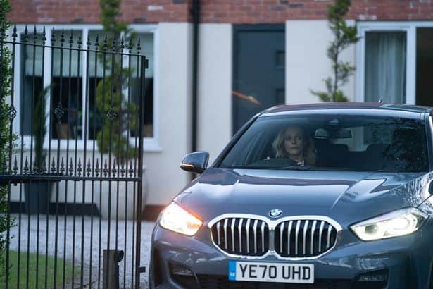 Peake’s character is the COO of the sportswear company, and her home was equally as impressive as her job title (Picture: BBC)