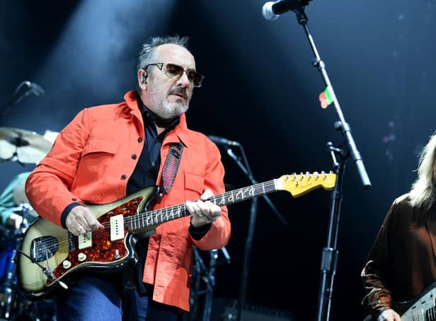 <p>Elvis Costello performing at the YouTube Theater on October 02, 2021 (Photo: JC Olivera/Getty Images)</p>