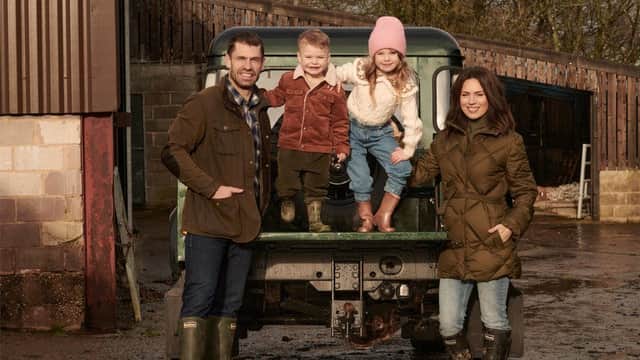 Andy, Marnie, Milo and Liz now live on a farm at the edge of the Peak District (Picture: BBC One)