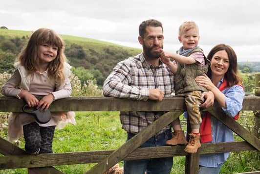 Kelvin with Liz and their two children, Marnie and Milo (Picture: BBC)