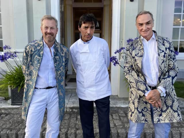 <p>'Keeping Up With The Aristocrats' on ITV features Lord Ivar Mountbatten, chef Jean-Christophe Novelli and James Coyle. (Image credit: ITV)</p>