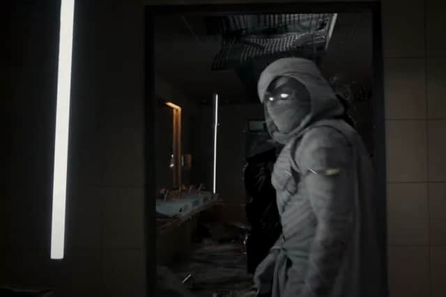 Moon Knight in full costume in the new Disney+ series trailer Photo: Disney. 