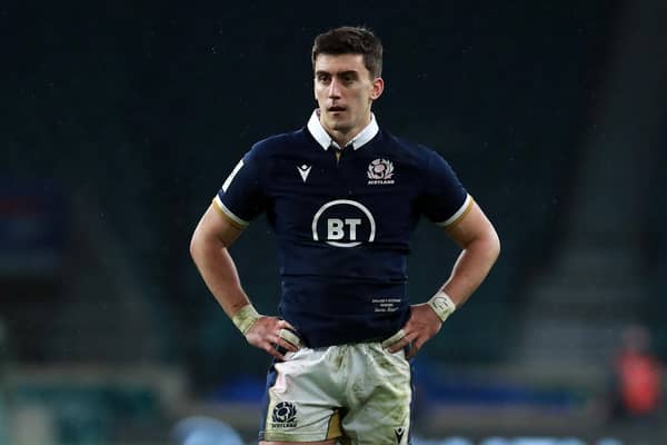 Cameron Redpath of Scotland looks on during the Guinness Six Nations match between England and Scotland at Twickenham Stadium on February 06, 2021 in London