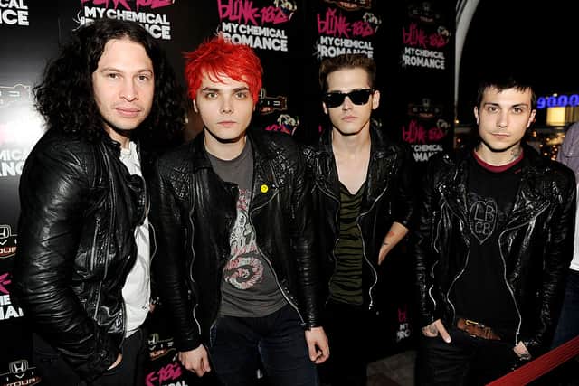Ray Toro, Gerard Way, Mikey Way and Frank Iero of My Chemical Romance (Photo: Kevin Winter/Getty Images)