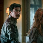 Jason Bateman as Martin ‘Marty’ Byrde, Laura Linney as Wendy Byrde in episode 401 of Ozark (Credit: Netflix)
