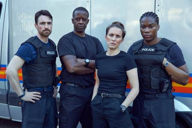The cast of Trigger Point, including Eric Shango on the far right (Credit: ITV)