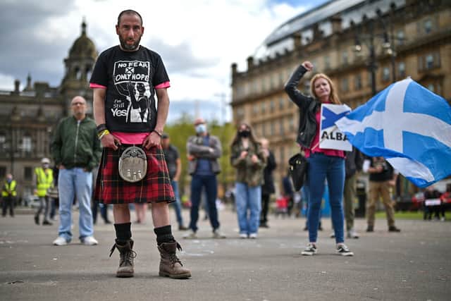 Scottish independence supporters gather in George Square for a rally organised by ‘All Under One Banner’ on May 1, 2021 in Glasgow, Scotland (Photo: Getty)