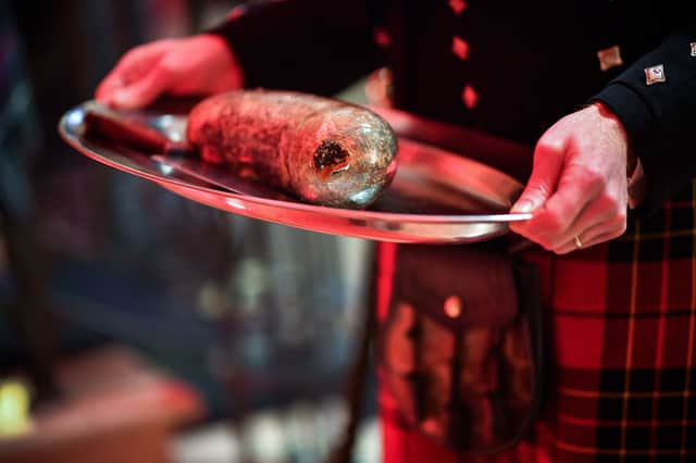 Robert Burns’ poem ‘Address to a Haggis’ is typically given before everyone tucks into the dish (image: Getty Images)