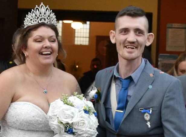 <p>Donna and Craig Mercer moved their wedding date forward to ensure they tied the knot before his final day (Photo: Donna Mercer / SWNS)</p>