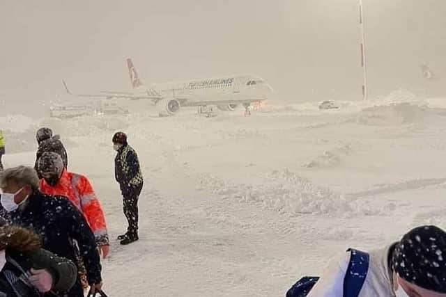 The snow at Istanbul Airport. Credit: Supplied