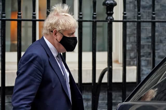 Prime Minister Boris Johnson leaves 10 Downing Street to make a statement in the House of Commons, after it was announced Scotland Yard has launched an investigation into a “number of events” in Downing Street and Whitehall.