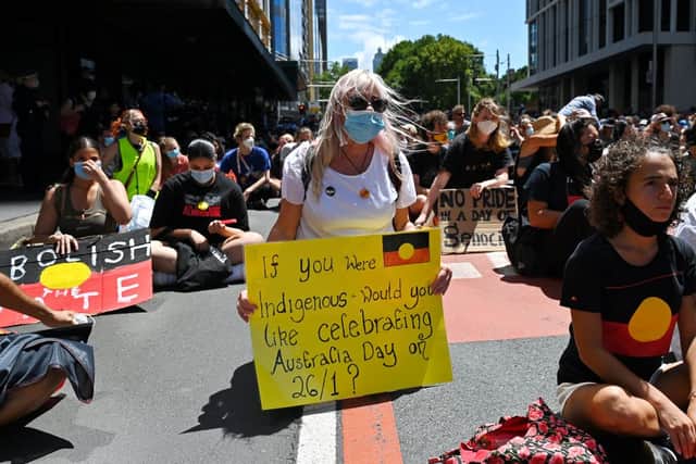 Wishing someone a ‘Happy Australia Day’ can be controversial due to its ties to the massacre of Indigenous Australians (Photo: STEVEN SAPHORE/AFP via Getty Images)