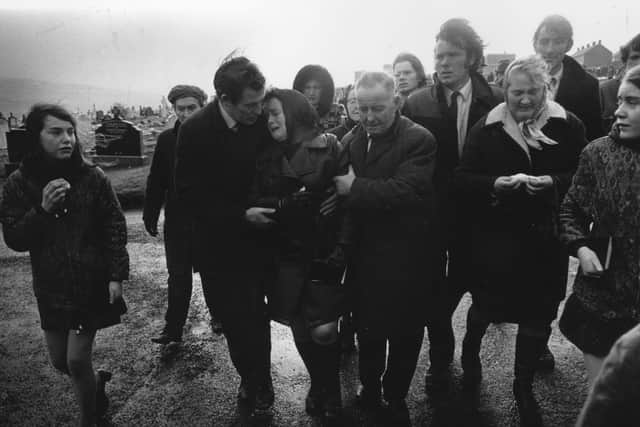 Grieving relatives of the victims of the Bloody Sunday massacre - 8th February 1972 (Photo by M. Stroud/Express/Getty Images)