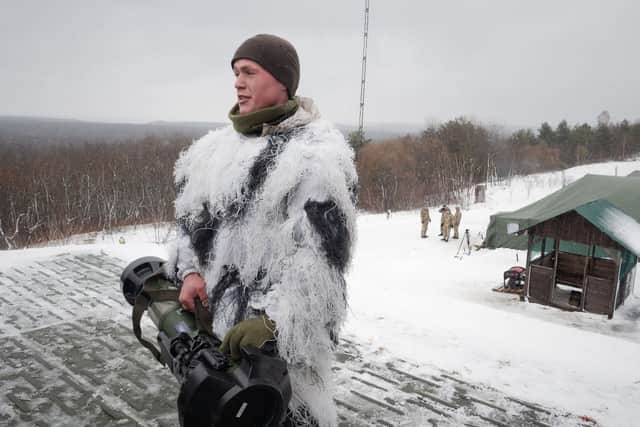 Ukranian troops are on high alert along their country’s border with Russia (image: Getty Images)