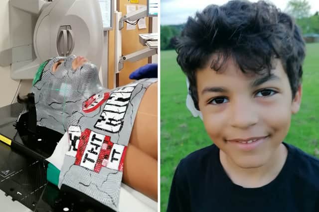 A clerical error has left a mother fighting to save her eight-year-old son’s life after his MRI scans showing an aggressive brain tumour were lost in the NHS and left undiagnosed during the pandemic (SWNS)