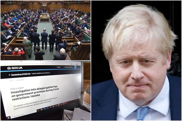 Boris Johnson is under pressure following the publication of Sue Gray’s report (Photos: Getty)