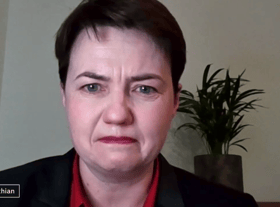 Ruth Davidson was seen looking teary during a Channel 4 News interview about the findings of Sue Gray’s report. (Credit: Channel 4 News)