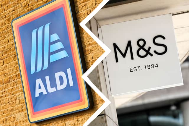 Aldi and M&S have been in the courtroom over gin, as well as Colin the Caterpillar (images: Aldi/Getty Images)