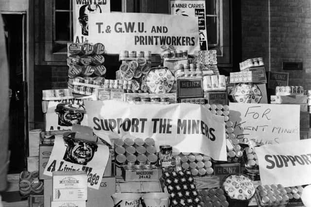 Donations of food to Kent coal miners during a strike