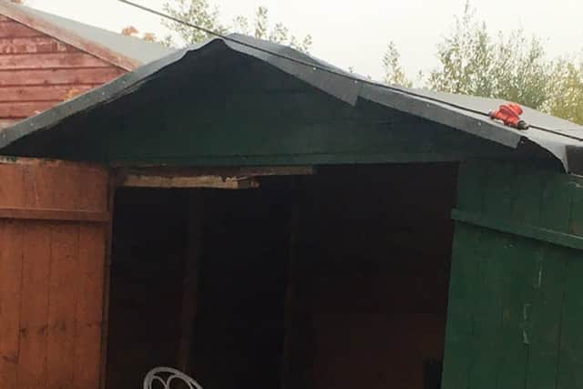 The shed in which the man was found by police in October 2018. (Credit: PA)