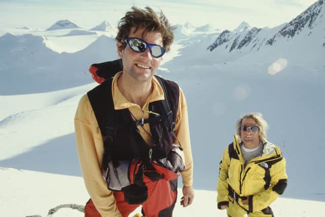 Alex Lowe (left) died while undertaking a climbing expedition, with Disney+ documentary Torn charting his son’s experiences in coming to terms with his dad’s death. (Credit: Gordon Wiltsie/Disney)