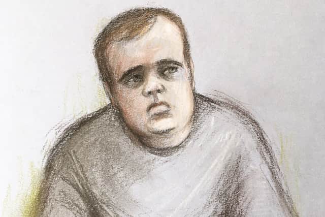Court sketch of Matthew Selby.