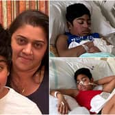 Ganga Gnanaraj’s son Shenan, 11, was struck down with Paediatric Inflammatory Multisystem Syndrome (PIMS) just weeks after a mild case of Covid (SWNS)