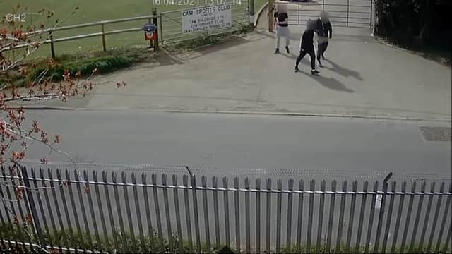 CCTV shows Harley Demmon fleeing the area just after the attack. (Credit: SWNS)