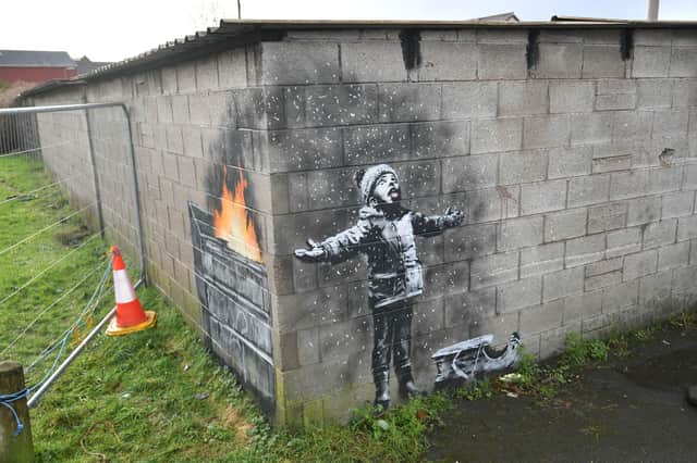 Season’s Greetings by Banksy first appeared in Port Talbot in December 2018 (image: PA)