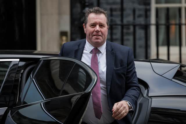 Former Chief Whip Mark Spencer arrives at Downing Street on February 8 ahead of the reshuffle (Photo by Rob Pinney/Getty Images)