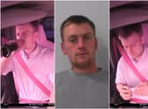Mason Cowgill was jailed after footage showed him swigging from a bottle of champagne and on the phone while driving a work’s truck. He pled guilty to  dangerous driving.