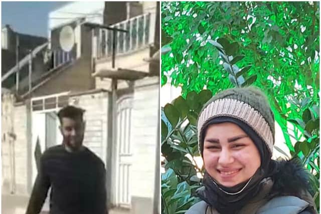  An Iranian man was recorded grinning as he walked through the streets carrying his wife’s severed head (Image from Twitter/@IranHrm)