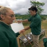 The Apprentice candidates teach a watercolour class (Photo: BBC)
