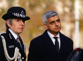 London mayor Sadiq Khan with former Met Police chief Cressida Dick. (Picture: PA)