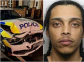 Reuben Branford, 26, was spotted by an officer running a red light and driving dangerously at 11.25pm on December 31 last year (SWNS / Derbyshire Police)