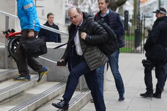 Defence Secretary Ben Wallace arrives at the Ministry of Defence, London, ahead of a meeting of the Government’s Cobra emergency committee on the situation in Ukraine (image: PA)