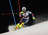 Dave Ryding of Team Great Britain in action during the Audi FIS Alpine Ski World Cup Men’s Slalom on January 25, 2022.