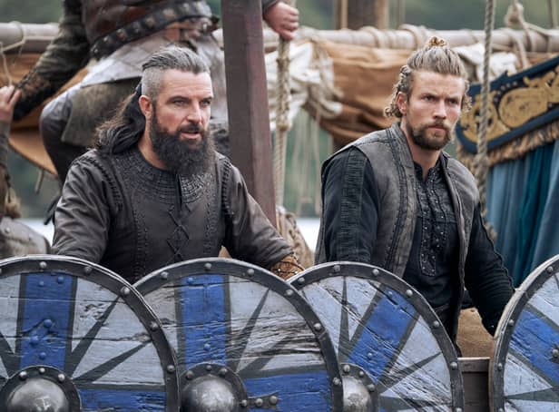 <p>Bradley Freegard as Canute and Leo Suter as Harald in Vikings: Valhalla (Credit: Bernard Walsh/Netflix)</p>