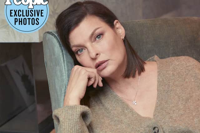 This is the first time that Linda Evangelista has posed for photos since opening up about her traumatic cosmetic surgery (Photo: People Magazine)
