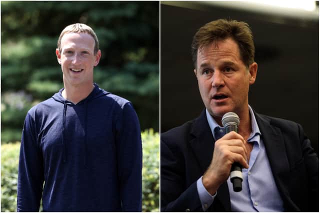 Facebook’s Mark Zuckerberg has promoted Sir Nick Clegg to more senior role at Meta (image: Getty)