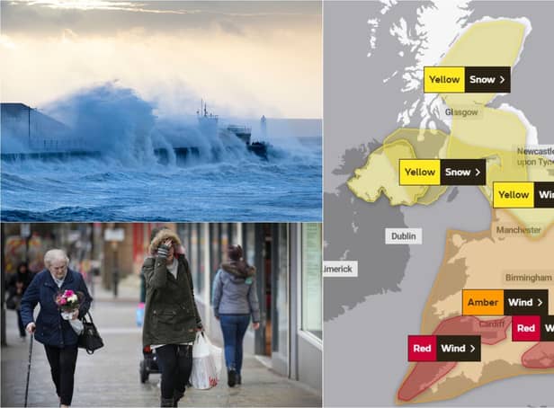 <p>The Met Office has issued two red weather warnings (Photo: Getty Images / Met Office)</p>