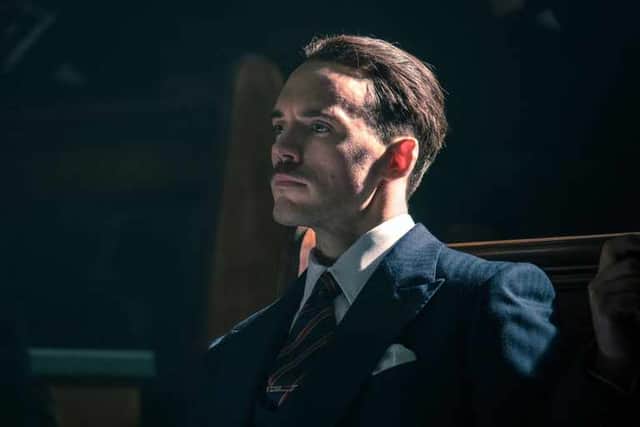Sam Claflin as Oswald Mosley in Peaky Blinders (Credit: BBC/Caryn Mandabach Productions/Robert Viglasky)